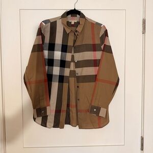 Burberry Brit Tan, Black & Red Check Button-Up Shirt